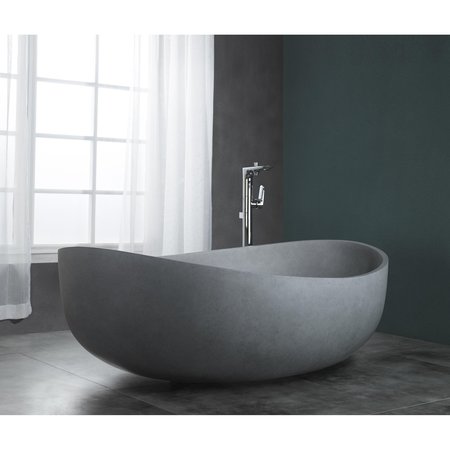 ALFI BRAND Tub, 63 L, 38.5 W, Gray Matte, Concrete ABCO63TUB